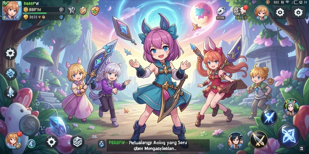 Tampilan gameplay 888FW yang menakjubkan dan penuh warna.