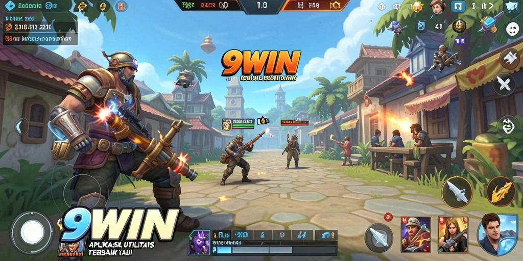 Screenshot utama 9WIN menunjukkan antarmuka aplikasi yang menarik dan fungsional.