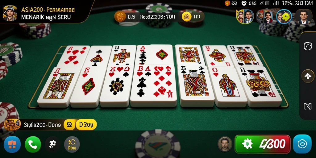 Tampilan gameplay ASIA200 yang menampilkan serunya permainan Domino.