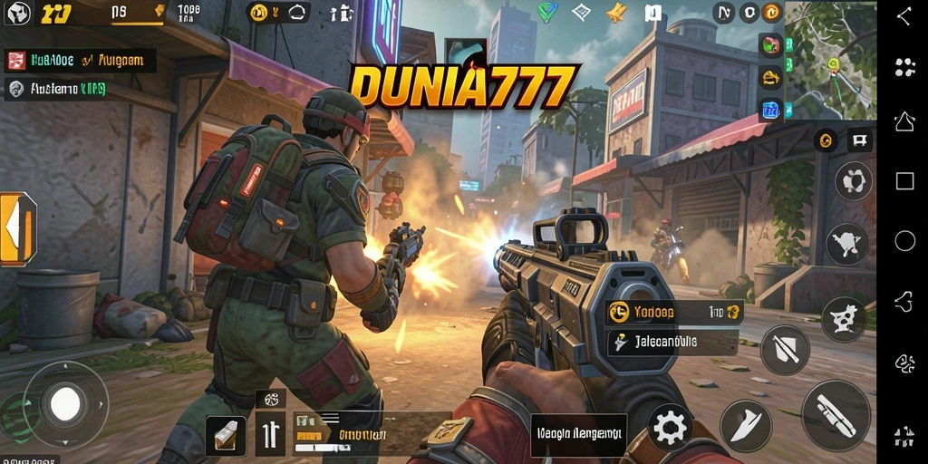Screenshot DUNIA777 menampilkan aksi seru dalam gameplay TPS.