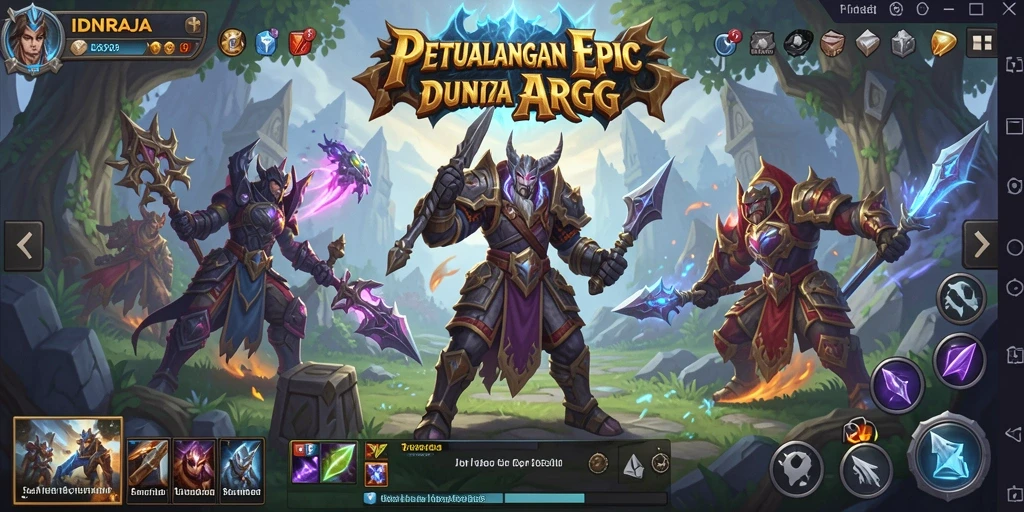 Screenshot gameplay ARPG IDNRAJA yang menampilkan pertarungan seru dan eksplorasi dunia.