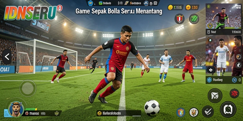 Screenshot gameplay IDNSERU menunjukkan aksi seru di lapangan.