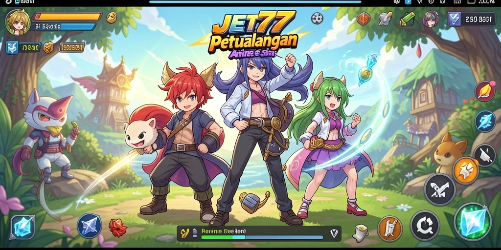 Gameplay menarik dalam JET77 yang menampilkan karakter Anime yang hidup.