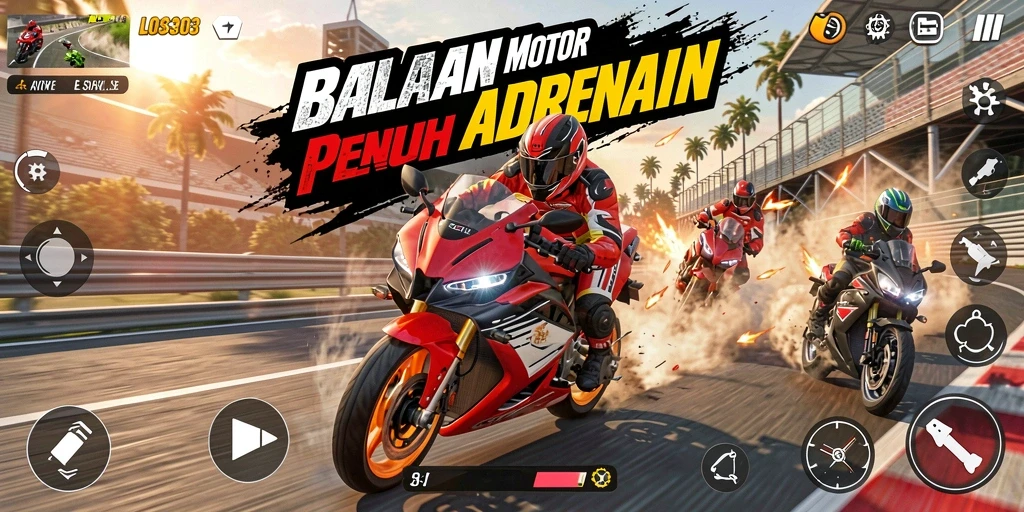 Gameplay LOS303 yang mendebarkan di lintasan balapan.