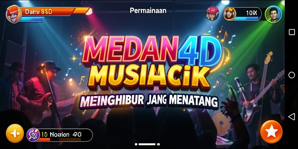 Tampilan menarik dari gameplay MEDAN4D yang penuh dengan musik.