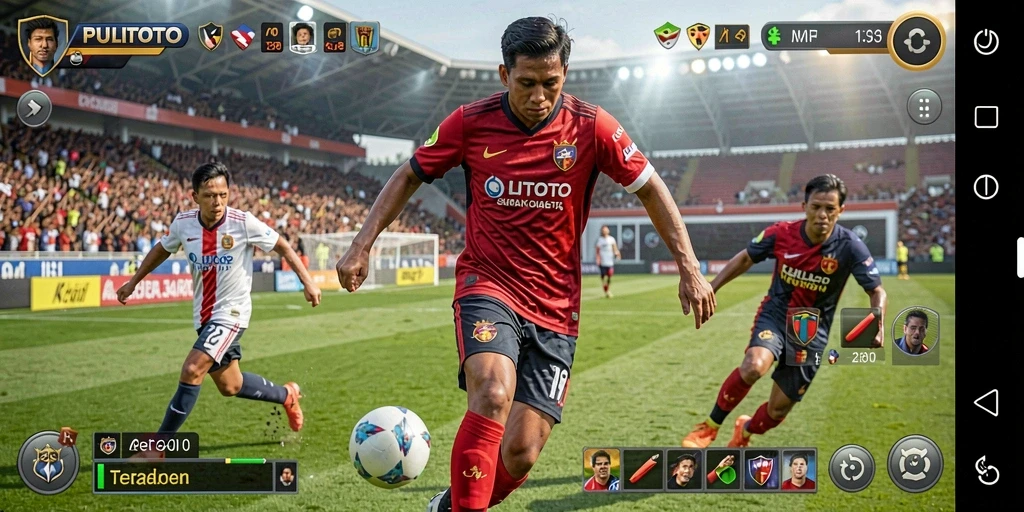 Screenshot gameplay PULITOTO yang menampilkan aksi seru di lapangan.