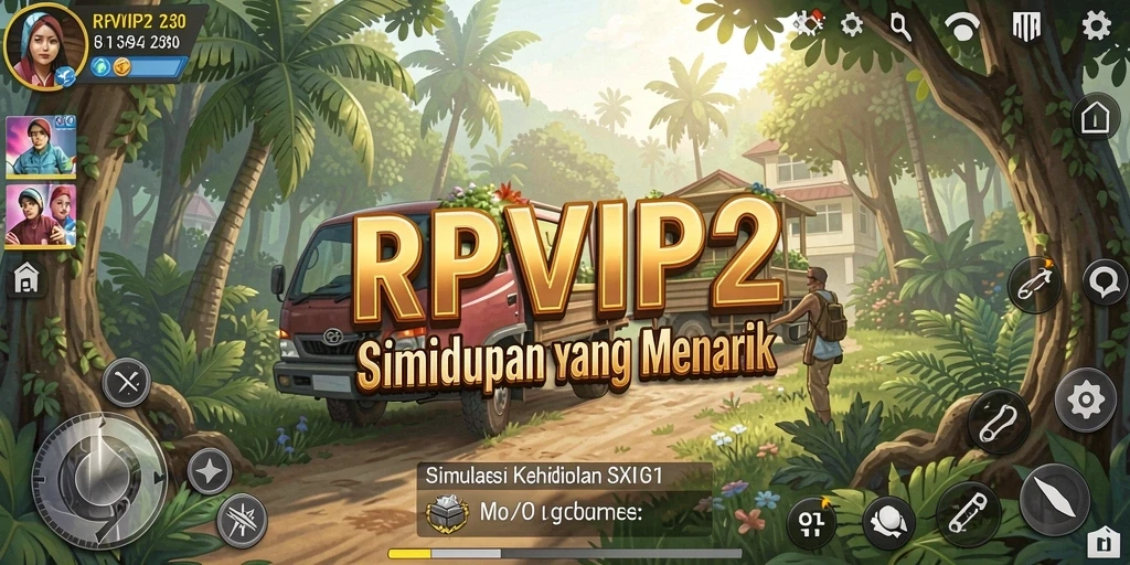 Tangkapan layar RPVIP2 menampilkan karakter dalam interaksi sosial yang dinamis.