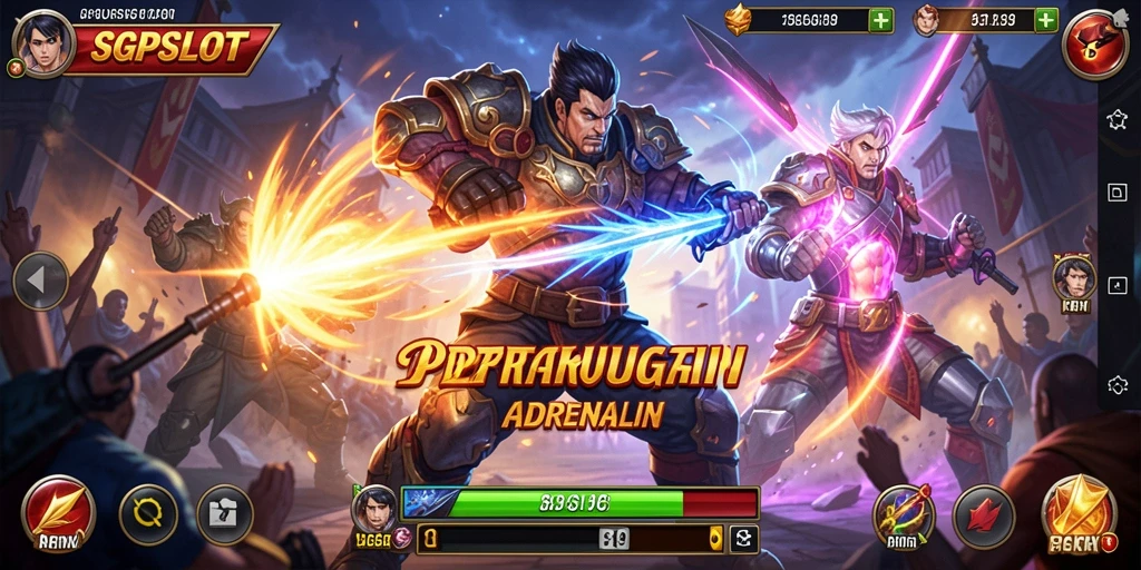 Screenshot utama SGPSLOT dengan karakter Fighting yang intens.