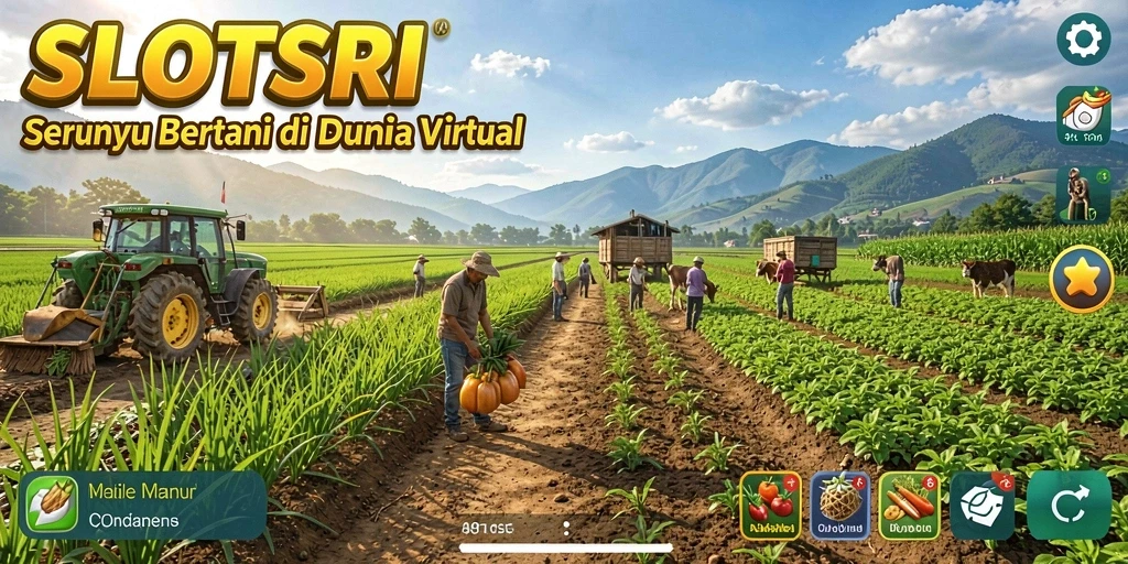 Gameplay SLOTSRI menampilkan aktivitas pertanian yang seru dan interaktif.