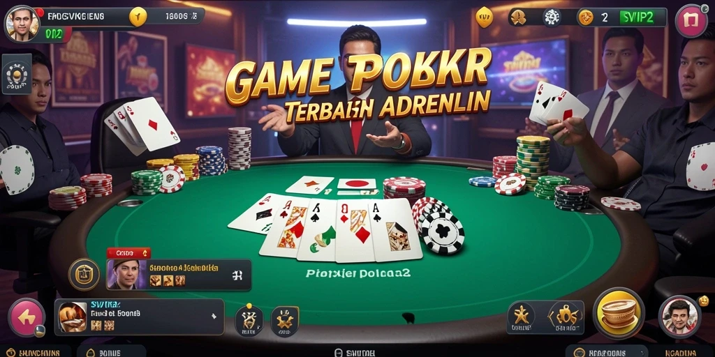 Tampilan seru gameplay Poker di SVIP2 dengan pemain dari seluruh dunia.