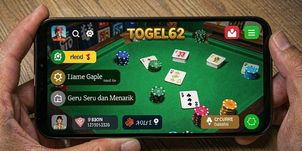 Screenshot gameplay TOGEL62 yang menampilkan keseruan bermain Gaple.