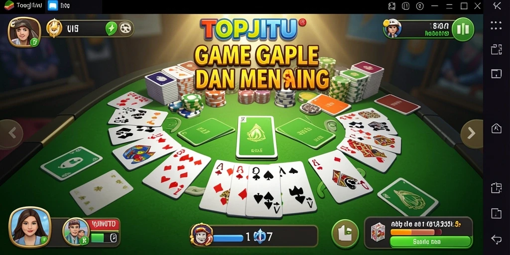Screenshot gameplay TOPJITU yang menampilkan suasana seru permainan Gaple.