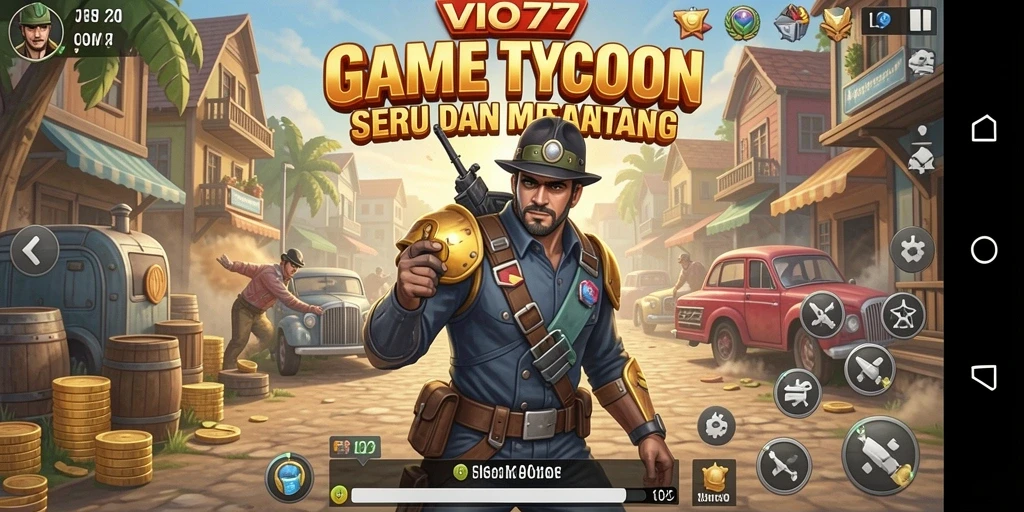 Screenshot gameplay VIO77 menampilkan strategi bisnis yang menarik.