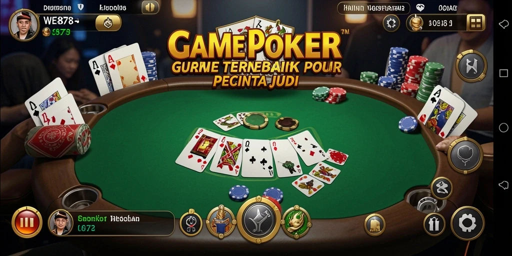 Tampilan menarik dari gameplay Poker yang mendebarkan.